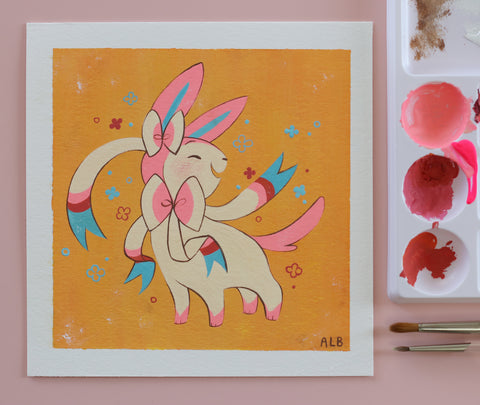 Original Painting: Eevee and Sprigatito