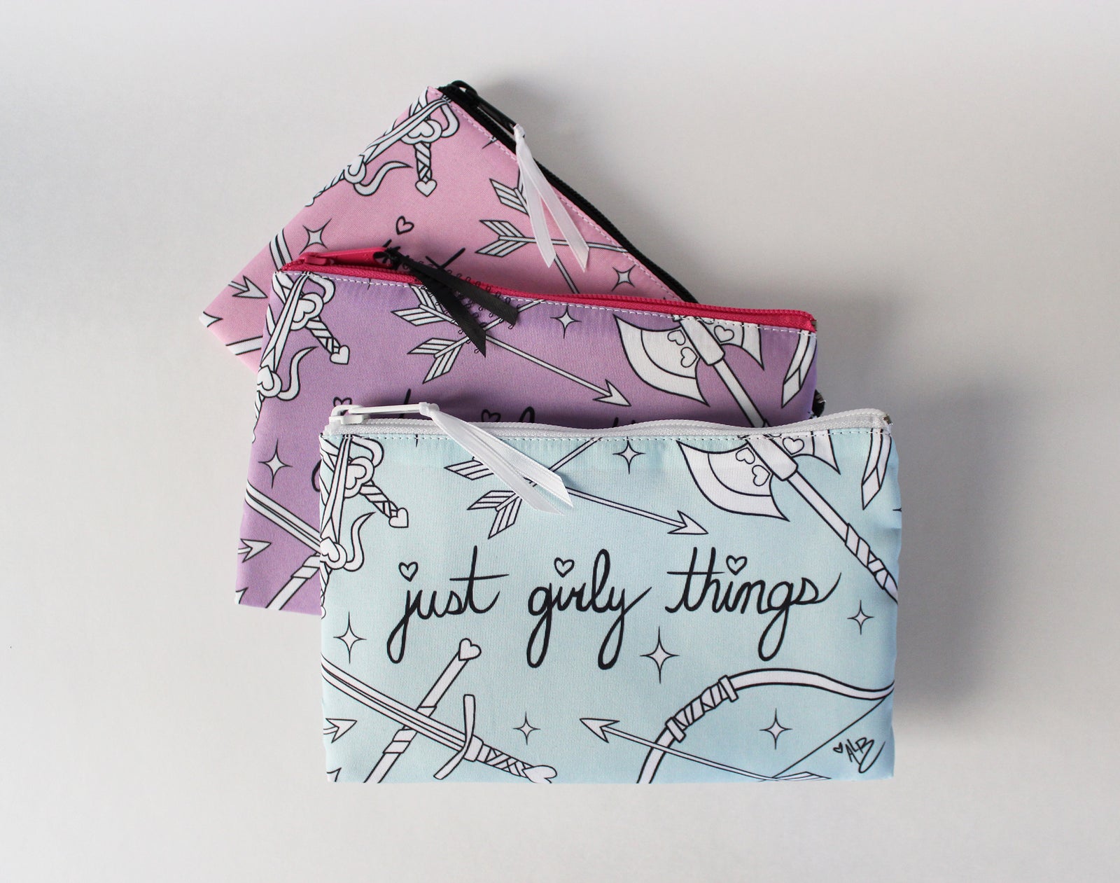 Just Girly Things Cosmetic Bag (BLACK)