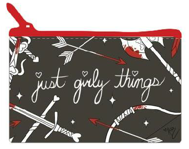 Just Girly Things Cosmetic Bag (BLACK)