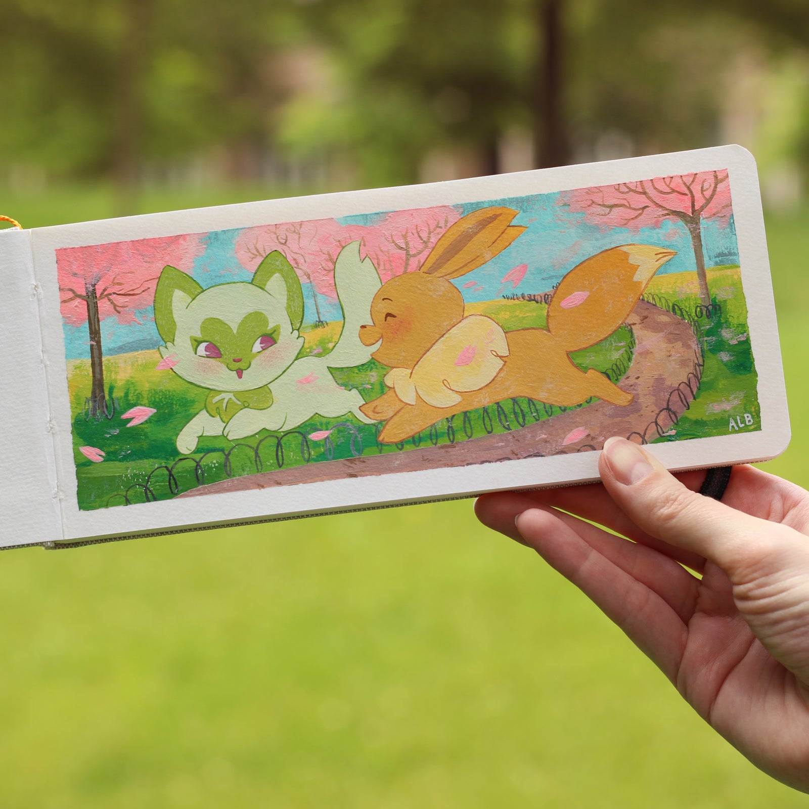 Original Painting: Eevee and Sprigatito
